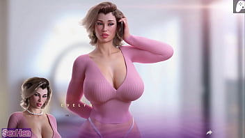 Stepmom asks for my help but i take out my big dick and masturbate cumming on big ass hentai game p1
