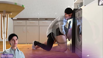 Stepmom asks for my help but i take out my big dick and masturbate cumming on big ass hentai game p1