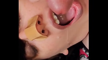 Audible jets of cum land right in kimmi’s mouth as she lies back and gets filled like a good wife she shows it off