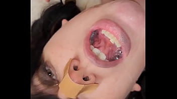 Audible jets of cum land right in kimmi’s mouth as she lies back and gets filled like a good wife she shows it off