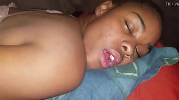 Ebony young girl spreads her ass