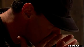 Shipping clerk james mogul ties blonde slut elyssa greene in inescapable position and firmly gags her then fucks with dick on a stick