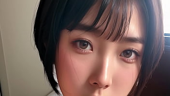 Hot asian student shows her big breasts and jumps on cock pov asmr ai
