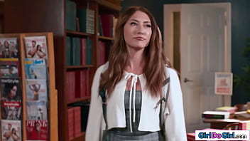 Welcome to how to become a slutty librarian 4 oc didnt know she signed up for it but lesbian milf little puck leaves no room for doubt