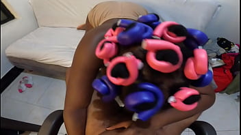 Naughty soft curlers girl playing with my big tits my dick sucking lips is absolutely perfect for your cock - jhodez1