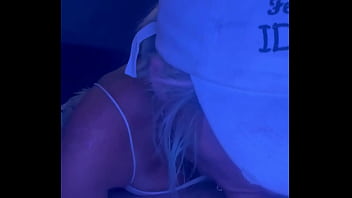 Real streetwalker sucks all the cum off a guys dick after deepthroating his cock & getting fucked in public at night