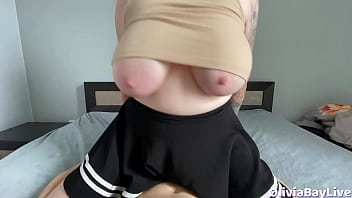 Stepsister share a couch silently jerkoff taking off the condom when she can't see - olivia bay