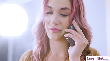Petite flower delivery girl spencer bradley asked to pose in lingerie for a photoshoot by busty milf siri kinda turned on and gets licked