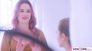 Petite flower delivery girl spencer bradley asked to pose in lingerie for a photoshoot by busty milf siri kinda turned on and gets licked
