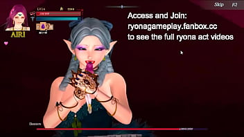 Big woman kisses pink haired lady in lesbian scene of guilty hell erotic hentai ryona gameplay