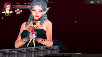 Big woman kisses pink haired lady in lesbian scene of guilty hell erotic hentai ryona gameplay