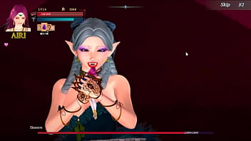 Big woman kisses pink haired lady in lesbian scene of guilty hell erotic hentai ryona gameplay