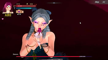 Big woman kisses pink haired lady in lesbian scene of guilty hell erotic hentai ryona gameplay