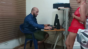 While my stepbrother works i am very horny i seduce him to fuck my delicious pussy-porn in spanish i love to show off when i'm teleworking