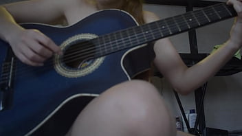 Petite blonde strips for her guitar teacher so he can finish on her back so he doesn't get her pregnant because he's much older
