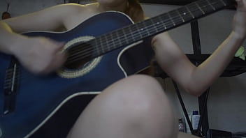 Petite blonde strips for her guitar teacher so he can finish on her back so he doesn't get her pregnant because he's much older