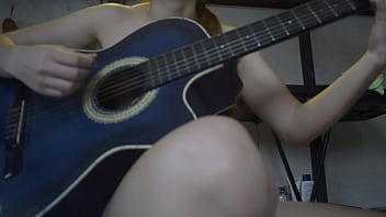 Petite blonde strips for her guitar teacher so he can finish on her back so he doesn't get her pregnant because he's much older