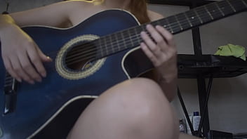 Petite blonde strips for her guitar teacher so he can finish on her back so he doesn't get her pregnant because he's much older
