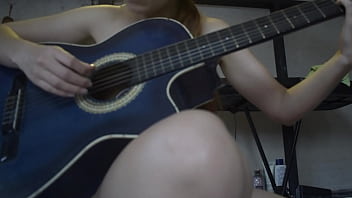 Petite blonde strips for her guitar teacher so he can finish on her back so he doesn't get her pregnant because he's much older