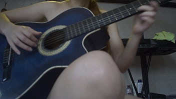 Petite blonde strips for her guitar teacher so he can finish on her back so he doesn't get her pregnant because he's much older