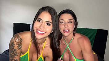 The last romantic drills two hot brazilian pussies in a horny threesome luiza marcato and gih ribeiro