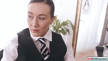 Busty shemale barber lena moon seducing her milf big tits tgirl gets her tranny cock cougar anal strapon fucks the trans