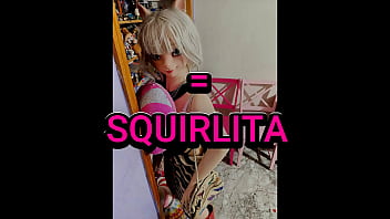 Squirrel lady gives herself a good pounding with a big huge ten-inch realistic dildo bestrealdoll