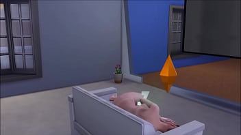 Big breasted college drop out lays around nude in her backyard masturbating while being watched