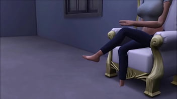 Big breasted college drop out lays around nude in her backyard masturbating while being watched
