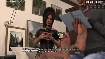 Big titted goth slut in fishnets and chains gets her sexy feet licked and fucked - blacked house 08 3d busty goth porn game