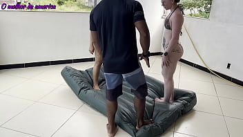 Boy did he do well after helping two whores with a very easy task to make up for it they let him fuck them hard