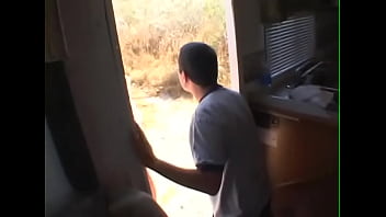 Horny guys have group sex with horny hotties sluts in a van