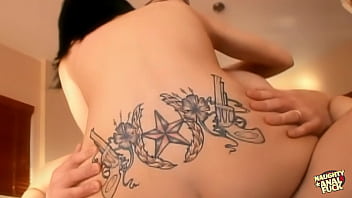 Two stunning women one blonde and one brunette are engaging in a threesome with a man pleasuring him anally