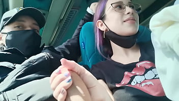 Sexy latina gives her boyfriend a super blowjob on a public bus traveling between bogota and medellin - bucarasex