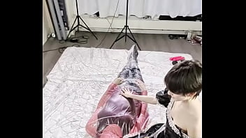 Here's a highlight from the latest content shoot from last night with a very mean and grumpy subnymphette in her shiny b