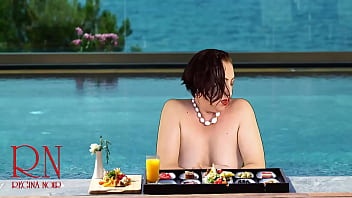 Regina noir tits teasing at swimming pool nudist hotel nudism outdoors full