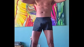 Pervy papifachero loves how these muscle alive shorts grab his cock and cum tanks woof they were supposed to be for the