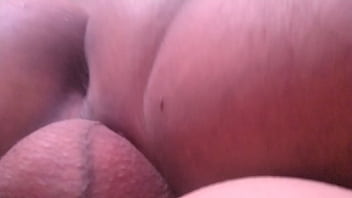 The friend of my cuckold eats my pussy with the thong aside and then fucks me hard in missionary