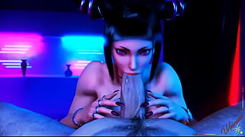 Juri-han blowjob dirty cock sniffing filthy dick 3d