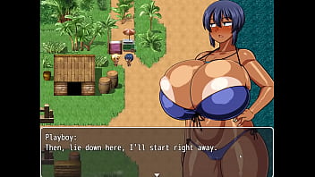 Tanned girl natsuki hentai game ep 8 hot oil massage at the beach