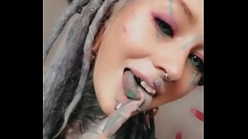 A wink while playing with my split tongue gotta keep it fun—who else loves unique body mods #splittonge