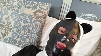Latin girlfriend bdsm masked slave catsuit is banged by her master with slapping whiping and anal plug till cum in her pussy