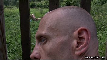 Granpa teen girl outdoor pussy toying