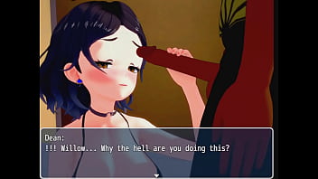 Brunette brought into back room and gives head to backup dancer; gets naked for boyfriend's best friend
