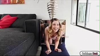 Kristen scott loves huge dicks the guy arrives she then grabs his dick and plays with it then after getting so horny they fuck