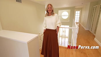 Horny widowed gilf rides stepgrandson