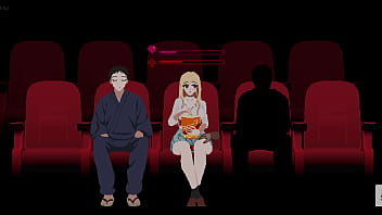 Parte 3 - estranho começa a excitar garota loira no cinema e fode ela ao lado do amigo que não percebe h game my dress-up darling in cinema