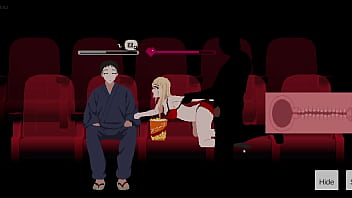 Parte 3 - estranho começa a excitar garota loira no cinema e fode ela ao lado do amigo que não percebe h game my dress-up darling in cinema