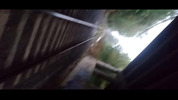 Itsmedmoney stands on train tracks under a bridge and whips out his cock and renee19781 gladly drops down and stokes his dick before he uses her mouth like a pussy