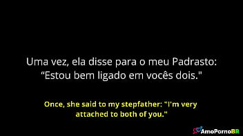 A meia-irmã do meu padrasto já flagrou ele me fodendo na minha cama e ficou rindo de mim e me chamou de vadia